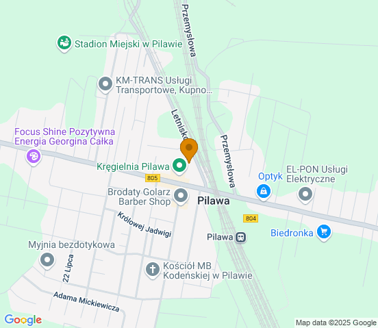 Mapa dojazdu do hurtowni motoryzacyjnej w miejscowości Pilawa