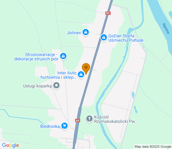 Mapa dojazdu do hurtowni motoryzacyjnej w miejscowości Pułtusk