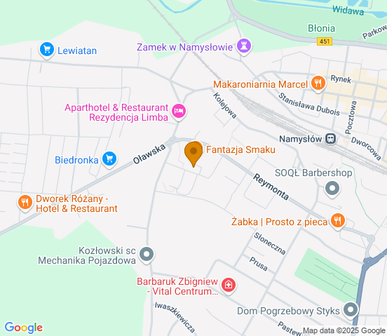 Mapa dojazdu do hurtowni motoryzacyjnej w miejscowości Namysłów