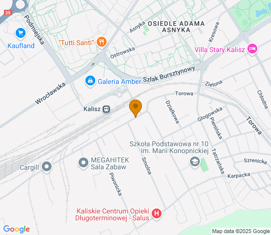 Mapa dojazdu do hurtowni motoryzacyjnej w miejscowości Kalisz
