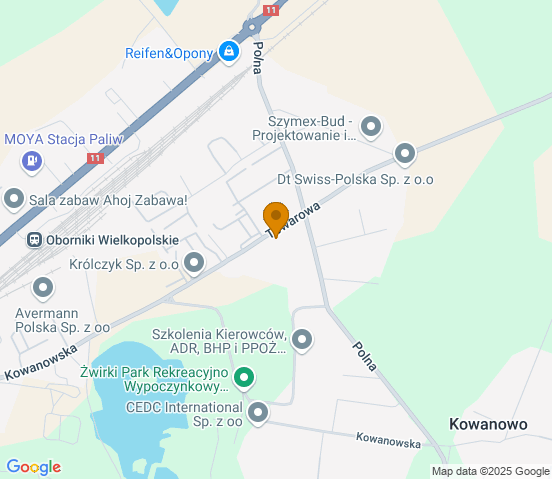 Mapa dojazdu do hurtowni motoryzacyjnej w miejscowości Oborniki