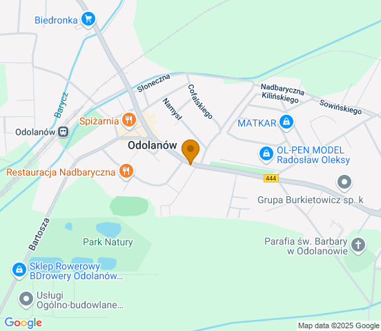 Mapa dojazdu do hurtowni motoryzacyjnej w miejscowości Odolanów