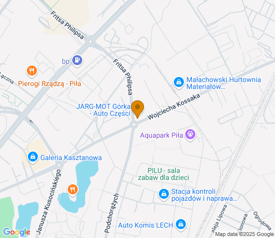 Mapa dojazdu do hurtowni motoryzacyjnej w miejscowości Piła