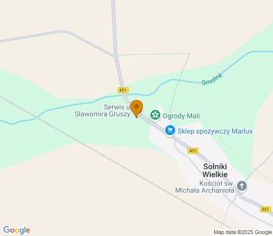 Mapa dojazdu do warsztatu samochodowego w miejscowości Bierutów