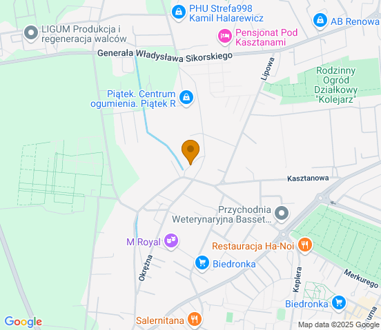 Mapa dojazdu do warsztatu samochodowego w miejscowości Głogów