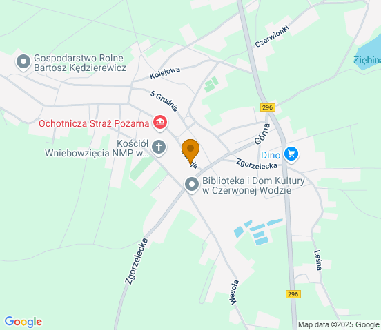 Mapa dojazdu do warsztatu samochodowego w miejscowości Węgliniec
