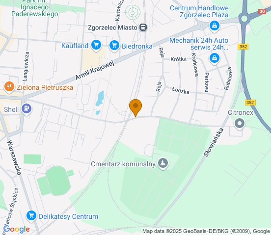 Mapa dojazdu do warsztatu samochodowego w miejscowości Zgorzelec