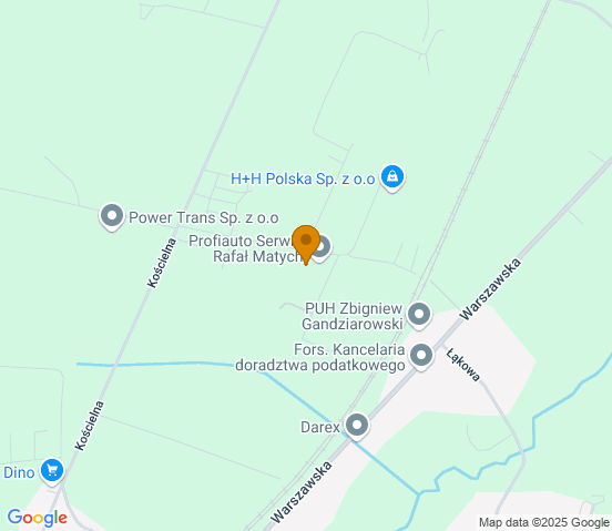 Mapa dojazdu do warsztatu samochodowego w miejscowości Radomsko