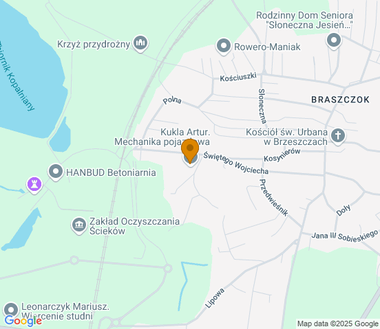Mapa dojazdu do warsztatu samochodowego w miejscowości Brzeszcze