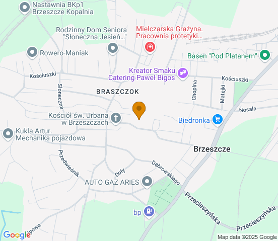 Mapa dojazdu do warsztatu samochodowego w miejscowości Brzeszcze
