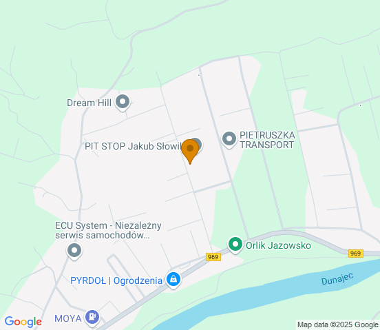 Mapa dojazdu do warsztatu samochodowego w miejscowości Jazowsko