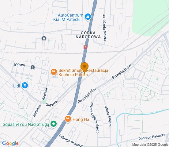 Mapa dojazdu do warsztatu samochodowego w miejscowości Kraków