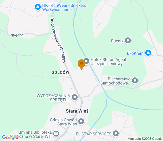 Mapa dojazdu do warsztatu samochodowego w miejscowości Limanowa