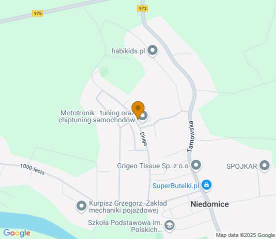 Mapa dojazdu do warsztatu samochodowego w miejscowości Niedomice