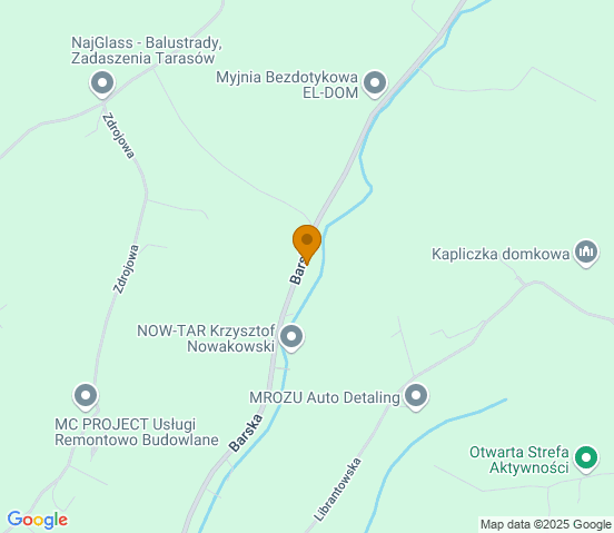 Mapa dojazdu do warsztatu samochodowego w miejscowości Nowy Sącz