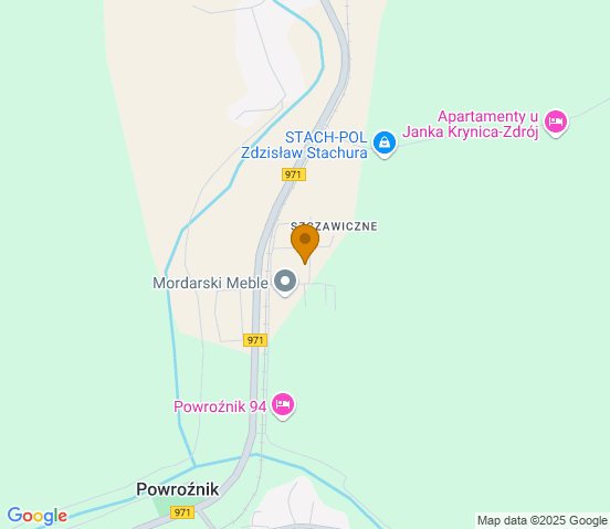 Mapa dojazdu do warsztatu samochodowego w miejscowości Powroźnik