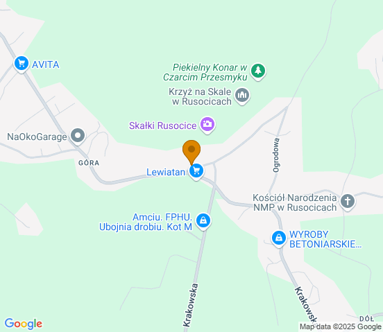 Mapa dojazdu do warsztatu samochodowego w miejscowości Rusocice