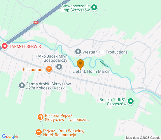 Mapa dojazdu do warsztatu samochodowego w miejscowości Skrzyszów