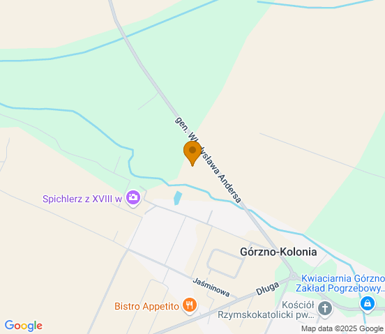 Mapa dojazdu do warsztatu samochodowego w miejscowości Górzno