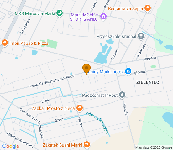 Mapa dojazdu do warsztatu samochodowego w miejscowości Marki