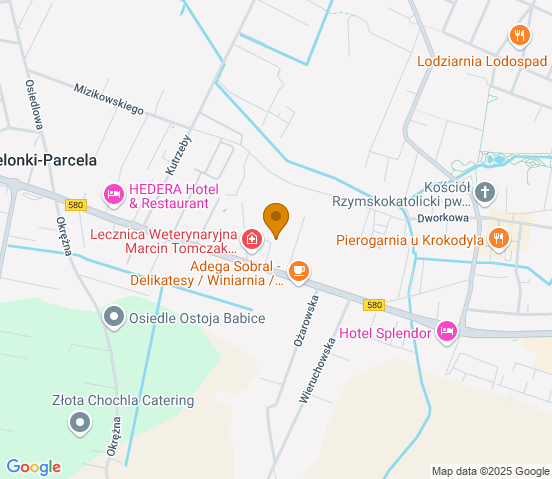 Mapa dojazdu do warsztatu samochodowego w miejscowości Stare Babice