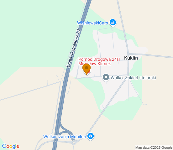 Mapa dojazdu do warsztatu samochodowego w miejscowości Wieczfnia Kościelna