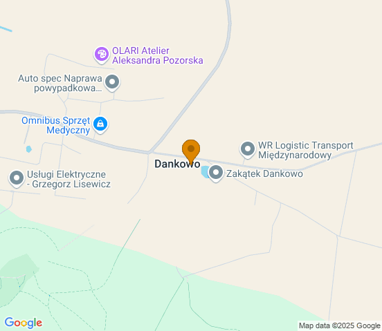 Mapa dojazdu do warsztatu samochodowego w miejscowości Kwidzyn