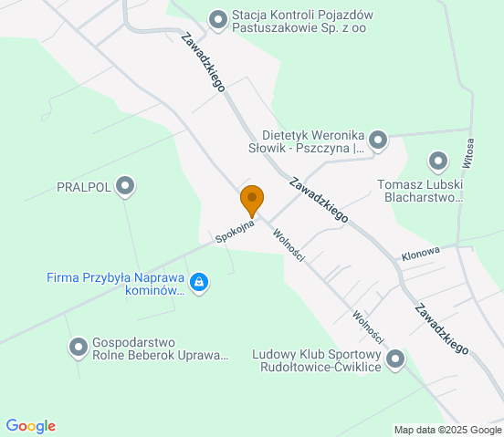 Mapa dojazdu do warsztatu samochodowego w miejscowości Ćwiklice