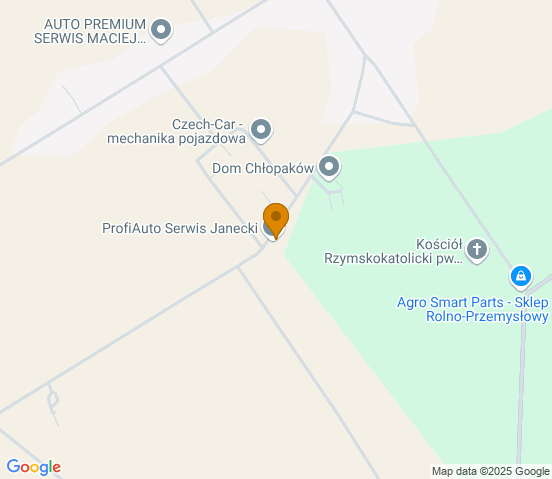 Mapa dojazdu do warsztatu samochodowego w miejscowości Czermin