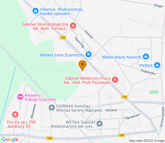 Mapa dojazdu do warsztatu samochodowego w miejscowości Szamotuły