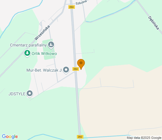 Mapa dojazdu do warsztatu samochodowego w miejscowości Witkowo