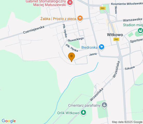 Mapa dojazdu do warsztatu samochodowego w miejscowości Witkowo