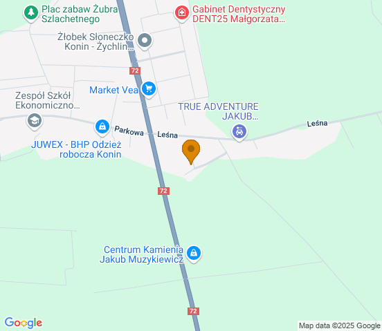 Mapa dojazdu do warsztatu samochodowego w miejscowości Żychlin