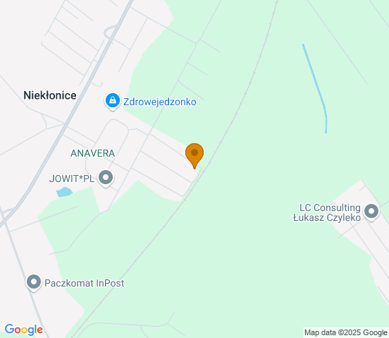 Mapa dojazdu do warsztatu samochodowego w miejscowości Niekłonice